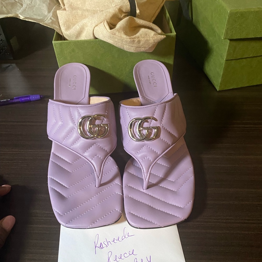 Gucci Women's Purple Slide Sandals